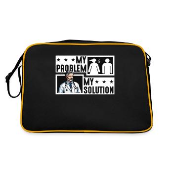 Psychiatre Mon problème Mon pictogramme Papa Thérapeute - Sac Retro - noir/or - Dos