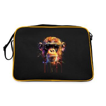 Cool Sunglasses Monkey Covered In Rainbow Paint - Retro Bag - black/gold - Back