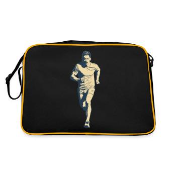 Running design for runners at the marathon - Retro Bag - black/gold - Back