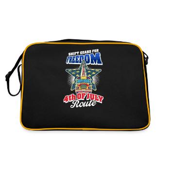 Patriotic Bus Driver Shift Gears for Freedom - Retro Bag - black/gold - Back