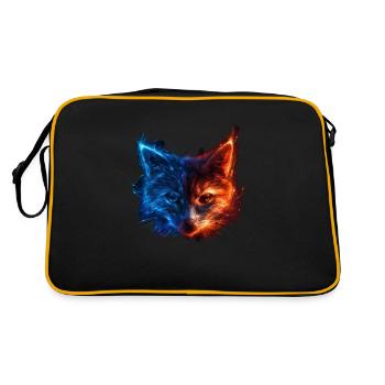Chat rouge et bleu Art animalier féroce et vif - Sac Retro - noir/or - Dos