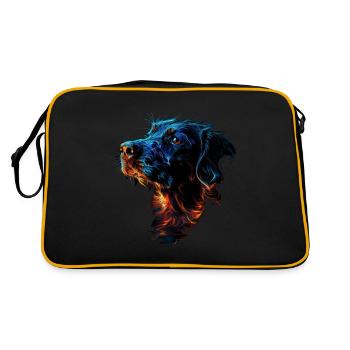 Chien rouge et bleu Art animalier féroce et vif - Sac Retro - noir/or - Dos