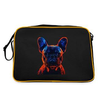 Bouledogue français rouge et bleu - Sac Retro - noir/or - Dos