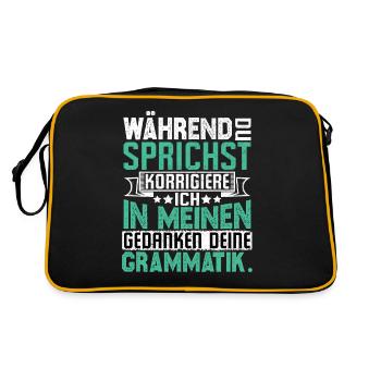 Funny sayings - Retro Bag - black/gold - Back