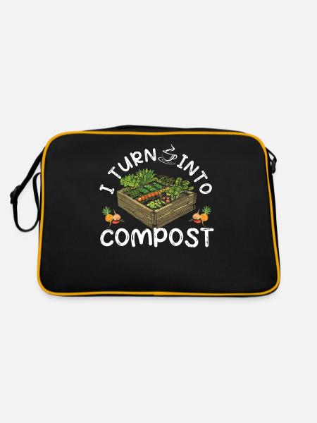 Organic Farmer Permaculture Food Forest - Retro Bag - black/gold - Back