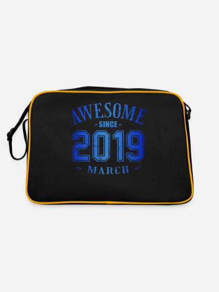 March 2019 - Birthday in March Awesome - Retro Bag - black/gold - Back