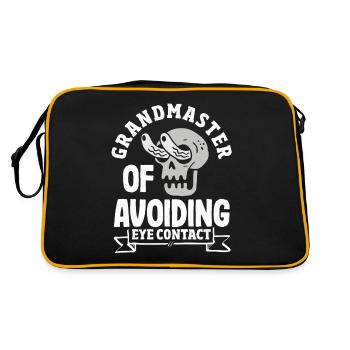 Grandmaster of Avoiding Eye Contact Funny Skull - Retro Bag - black/gold - Back