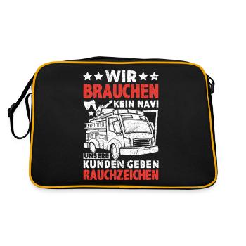 WIR BRAUCHEN kein Navi UNSERE KUNDEN - Retro Tasche - Schwarz/Gold - Hinten