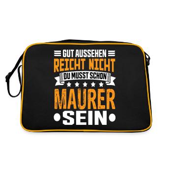 Bricklayer Building Construction Structural Engineer Bricklayer Funny - Retro Bag - black/gold - Back
