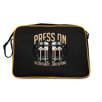 Barista Press On To Caffeinity And Coffee Bean - Retro Bag - black/gold - Back