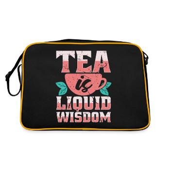 Hot Tea Is Liquid Wisdom Coffee Lover Tea Party - Retro Bag - black/gold - Back