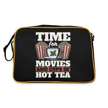 Hot Tea Time For Movies And Cups Of Herbal Tea - Retro Tasche - Schwarz/Gold - Hinten