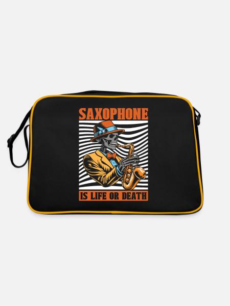 Saxophone Saxophone Squelette - Sac Retro - noir/or - Dos