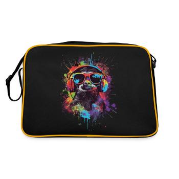 Faultier - Retro Tasche - Schwarz/Gold - Hinten