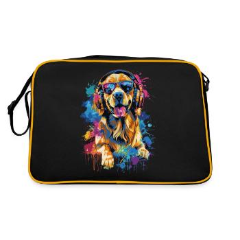 Golden retriever - Sac Retro - noir/or - Dos