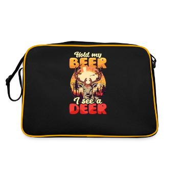 Hunter Hold My Beer Voir un cerf - Sac Retro - noir/or - Dos