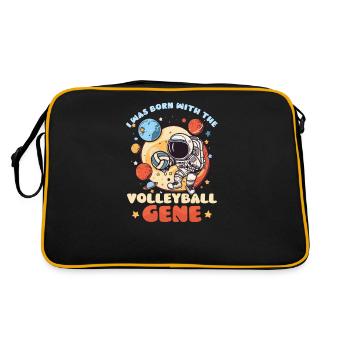 Joueur de volley-ball né avec le gène du ballon - Sac Retro - noir/or - Dos