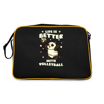 Le joueur de volley-ball est meilleur avec le volley-ball - Sac Retro - noir/or - Dos