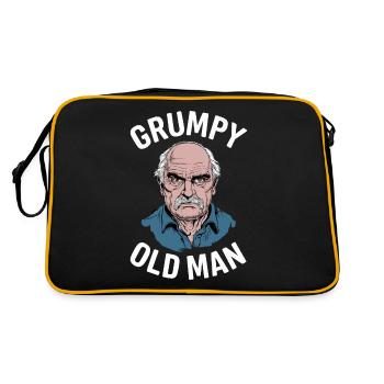 Grumpy Old Man Lustiger Spruch - Retro Tasche - Schwarz/Gold - Hinten