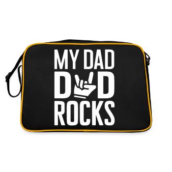 My Dad Rocks Show Your Admiration - Retro Bag - black/gold - Back