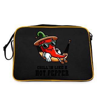 Chill like a hot pepper - Retro Bag - black/gold - Back