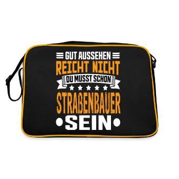 Road builders Road construction Roads Road construction - Retro Bag - black/gold - Back