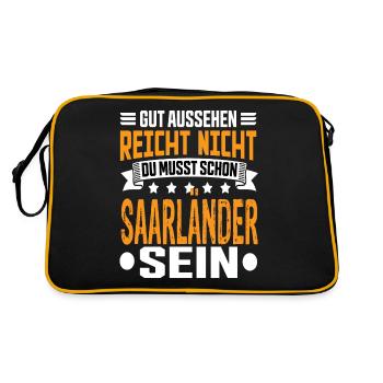 Saarland Saarland Saar Saarland Saying - Retro Bag - black/gold - Back