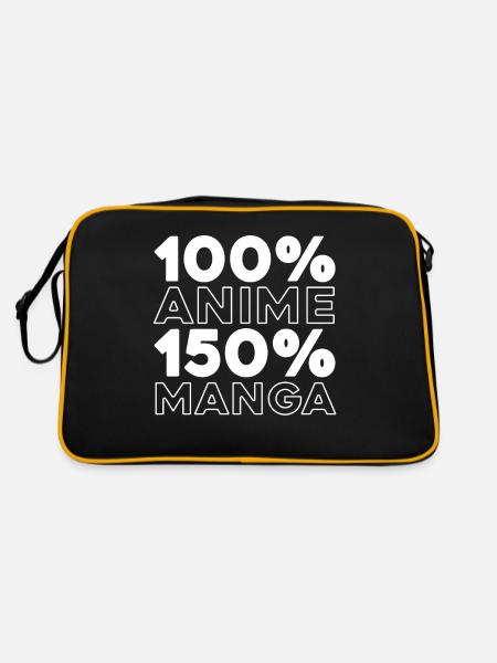 Anime Manga - Retro Tasche - Schwarz/Gold - Hinten