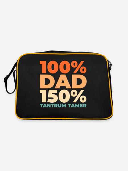 Vater Papa - Retro Tasche - Schwarz/Gold - Hinten