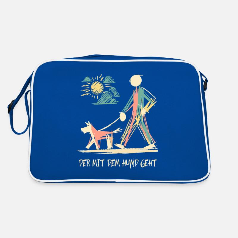 Celui qui marche avec le chien Drôle de dicton de chien Sac Retro