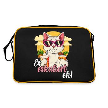 Es Eskaliert Eh - Retro Tasche - Schwarz/Gold - Hinten