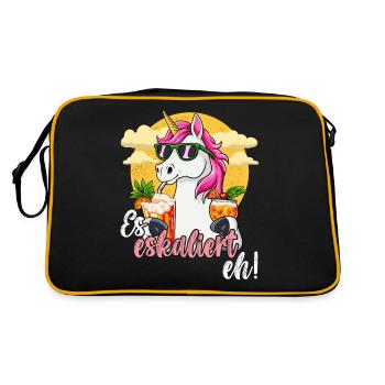 Es Eskaliert Eh - Retro Tasche - Schwarz/Gold - Hinten