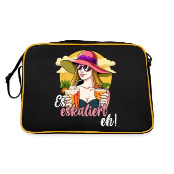 Es Eskaliert Eh - Retro Tasche - Schwarz/Gold - Hinten