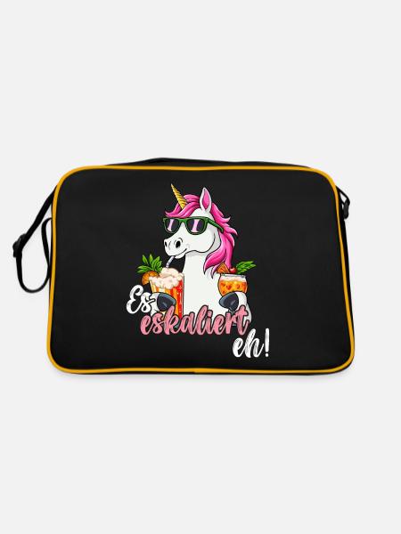 Es Eskaliert Eh - Retro Tasche - Schwarz/Gold - Hinten