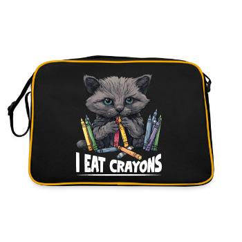 I Eat Crayons 28 - Retro Tasche - Schwarz/Gold - Hinten
