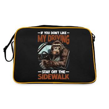 If You Don't Like My driving Stay Off Sidewalk 13 - Retro Bag - black/gold - Back