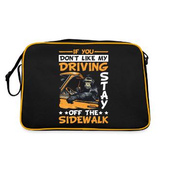If You Don't Like My driving Stay Off Sidewalk 14 - Retro Bag - black/gold - Back