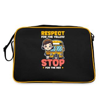 Respect du chauffeur de bus pour le jaune Arrêt Rouge - Sac Retro - noir/or - Dos