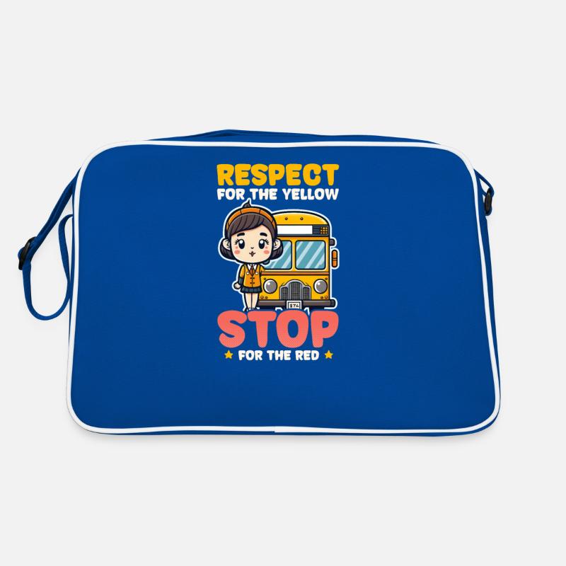 Bus Driver Respect For Yellow Stop Red Retro Bag