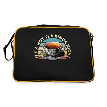 It's A Hot Tea Kinda Retro Tea Party Coffee Lover - Retro Tasche - Schwarz/Gold - Hinten