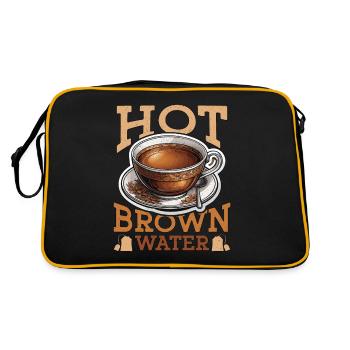 Hot Tea Hot Brown Water Tea Party Coffee Lover - Retro Bag - black/gold - Back