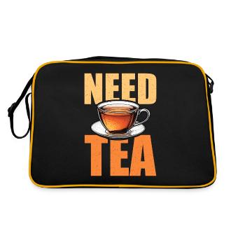 Thé chaud besoin de thé Aime les boissons chaudes Tasse à thé à la camomille - Sac Retro - noir/or - Dos