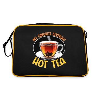 Thé chaud Ma boisson préférée Amateur de thé noir chaud - Sac Retro - noir/or - Dos