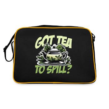 Hot Tea Got Tea To Spill Chamomile Hot Drink Lover - Retro Bag - black/gold - Back