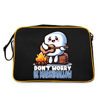 Carefree as a marshmallow with guitar - Retro Bag - black/gold - Back