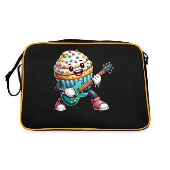 Dessin de bascule de cupcake mignon - Sac Retro - noir/or - Dos