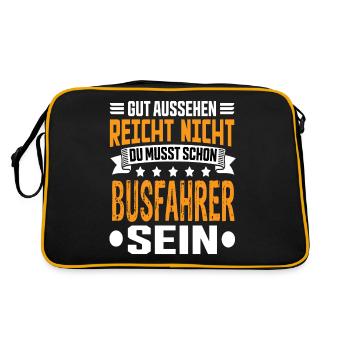 Bus Driver Bus Best Bus Driver Bus Driver Saying - Retro Bag - black/gold - Back