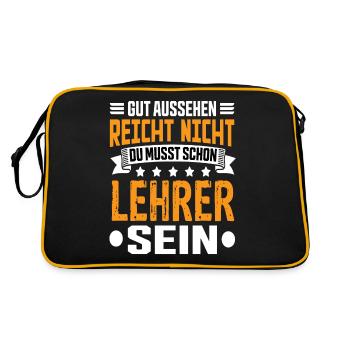 Teacher School School Teacher Class Teacher Saying - Retro Bag - black/gold - Back