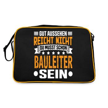 Construction Manager Construction Management Best Construction Manager Saying - Retro Bag - black/gold - Back