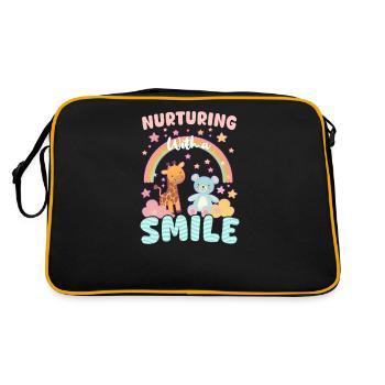 PICU Nurse Nurturing with a Smile - Retro Bag - black/gold - Back